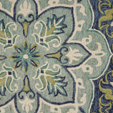 4' Round Blue Ornate Medallion Area Rug - Homeroots