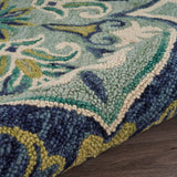 4' Round Blue Ornate Medallion Area Rug - Homeroots