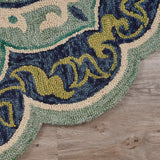 4' Round Blue Ornate Medallion Area Rug - Homeroots - Flyclothing LLC