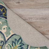 6' Blue And Green Round Wool Geometric Hand Tufted Area Rug - Homeroots - Flyclothing LLC