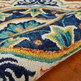 4' Round Ivory And Navy Decorative Area Rug - Homeroots - Flyclothing LLC