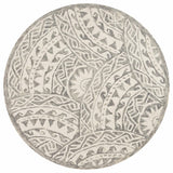 4' Round Gray Decorative Waves Area Rug - Homeroots - Flyclothing LLC