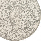 4' Round Gray Decorative Waves Area Rug - Homeroots