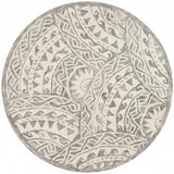 4' Round Gray Decorative Waves Area Rug - Homeroots
