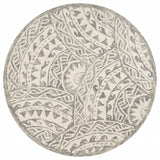 4' Round Gray Decorative Waves Area Rug - Homeroots