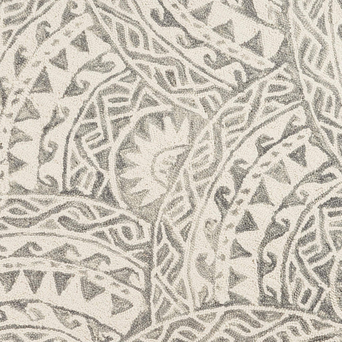 4' Round Gray Decorative Waves Area Rug - Homeroots - Flyclothing LLC
