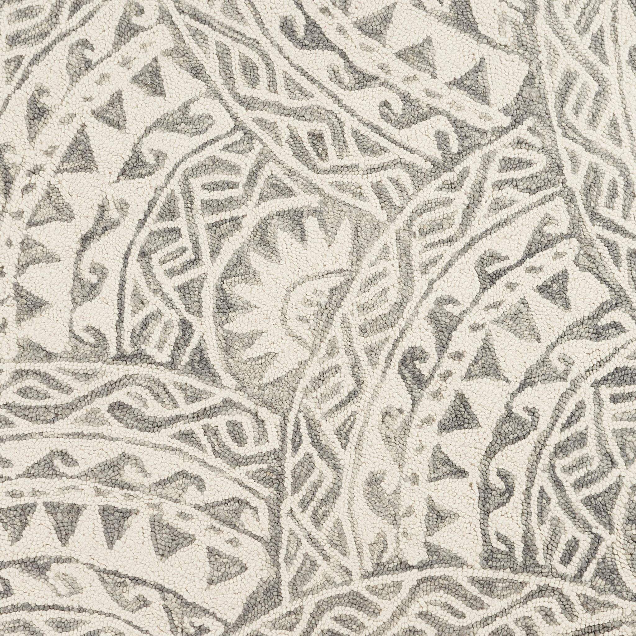4' Round Gray Decorative Waves Area Rug - Homeroots - Flyclothing LLC