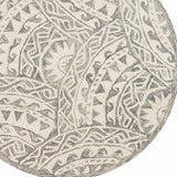 6' Gray Round Wool Geometric Hand Tufted Area Rug - Homeroots - Flyclothing LLC