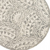 6' Gray Round Wool Geometric Hand Tufted Area Rug - Homeroots