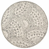 6' Gray Round Wool Geometric Hand Tufted Area Rug - Homeroots - Flyclothing LLC