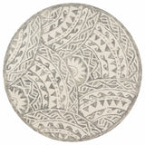 6' Gray Round Wool Geometric Hand Tufted Area Rug - Homeroots