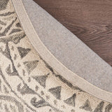 6' Gray Round Wool Geometric Hand Tufted Area Rug - Homeroots - Flyclothing LLC