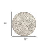 6' Gray Round Wool Geometric Hand Tufted Area Rug - Homeroots - Flyclothing LLC