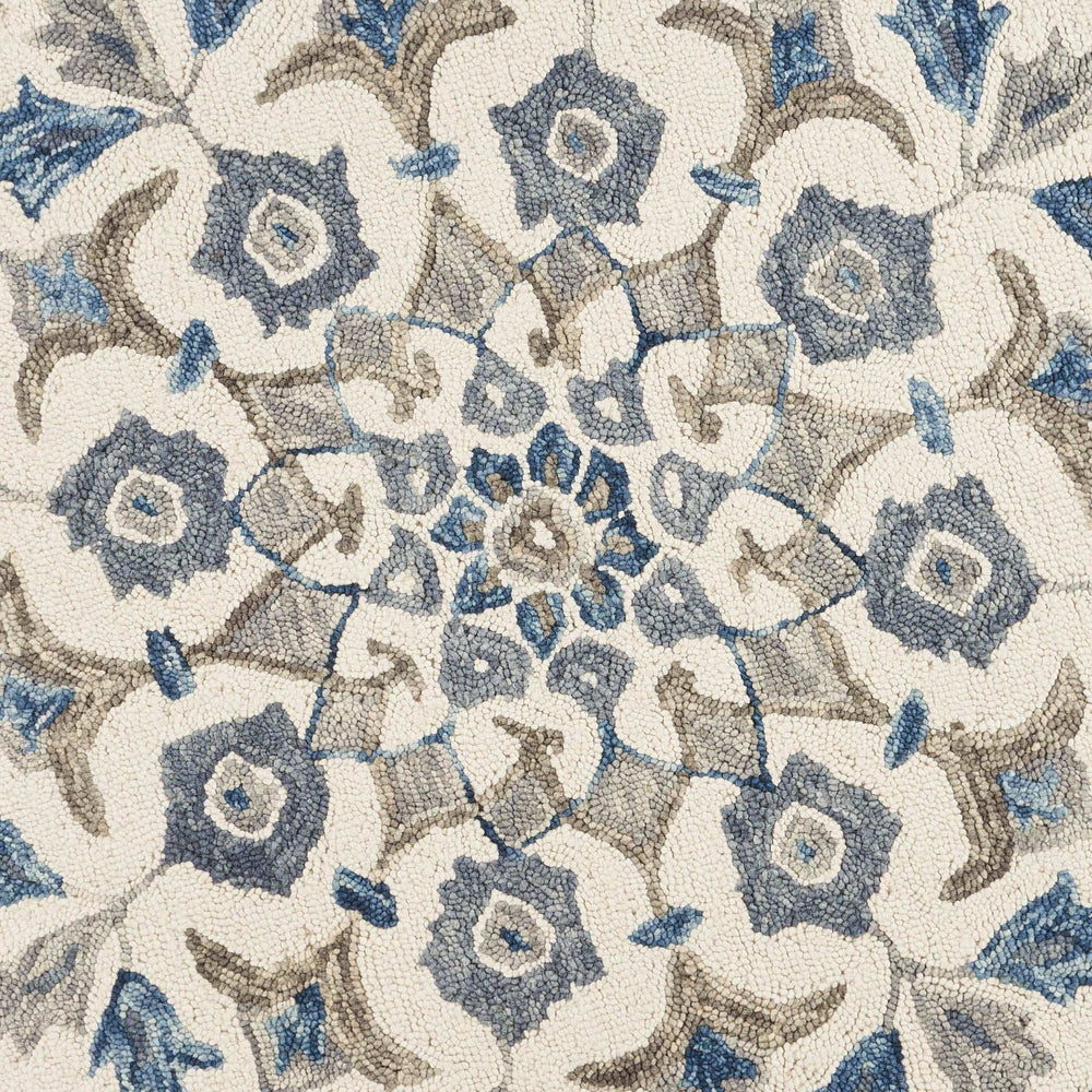 6' Round Blue Floral Oasis Area Rug - Homeroots - Flyclothing LLC
