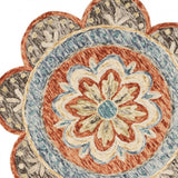 4' Round Orange Scalloped Edge Area Rug - Homeroots - Flyclothing LLC
