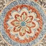 4' Round Orange Scalloped Edge Area Rug - Homeroots - Flyclothing LLC