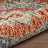 4' Round Orange Scalloped Edge Area Rug - Homeroots