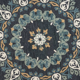 6' Round Black Floral Paradise Area Rug - Homeroots