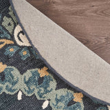 6' Round Black Floral Paradise Area Rug - Homeroots