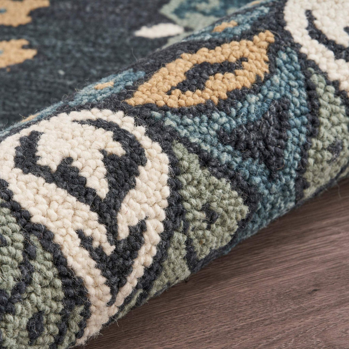 6' Round Black Floral Paradise Area Rug - Homeroots - Flyclothing LLC