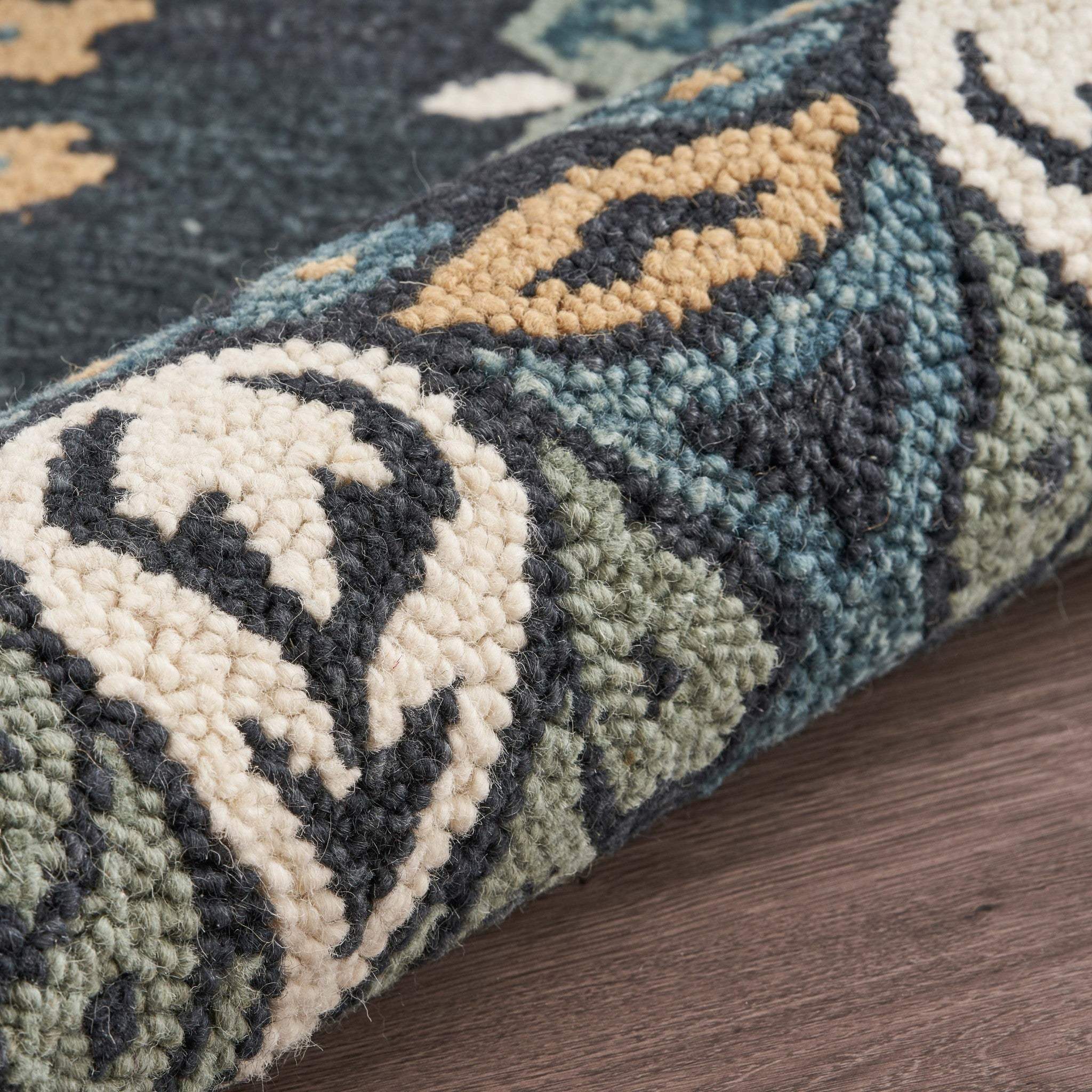 6' Round Black Floral Paradise Area Rug - Homeroots - Flyclothing LLC