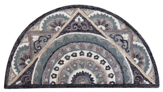 2' X 4' Blue and Gray Wool Hand Woven Hearth Rug - Homeroots - Flyclothing LLC