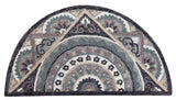 2' X 4' Blue and Gray Wool Hand Woven Hearth Rug - Homeroots
