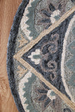2' X 4' Blue and Gray Wool Hand Woven Hearth Rug - Homeroots