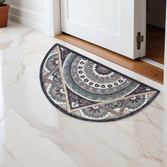 2' X 4' Blue and Gray Wool Hand Woven Hearth Rug - Homeroots - Flyclothing LLC