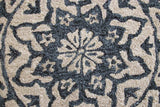 3' Round Navy And White Decorative Area Rug - Homeroots - Flyclothing LLC