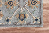 2' X 7' Blue And Beige Floral Runner Rug - Homeroots