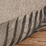 5' X 7' Beige Floral Indoor Outdoor Area Rug - Homeroots