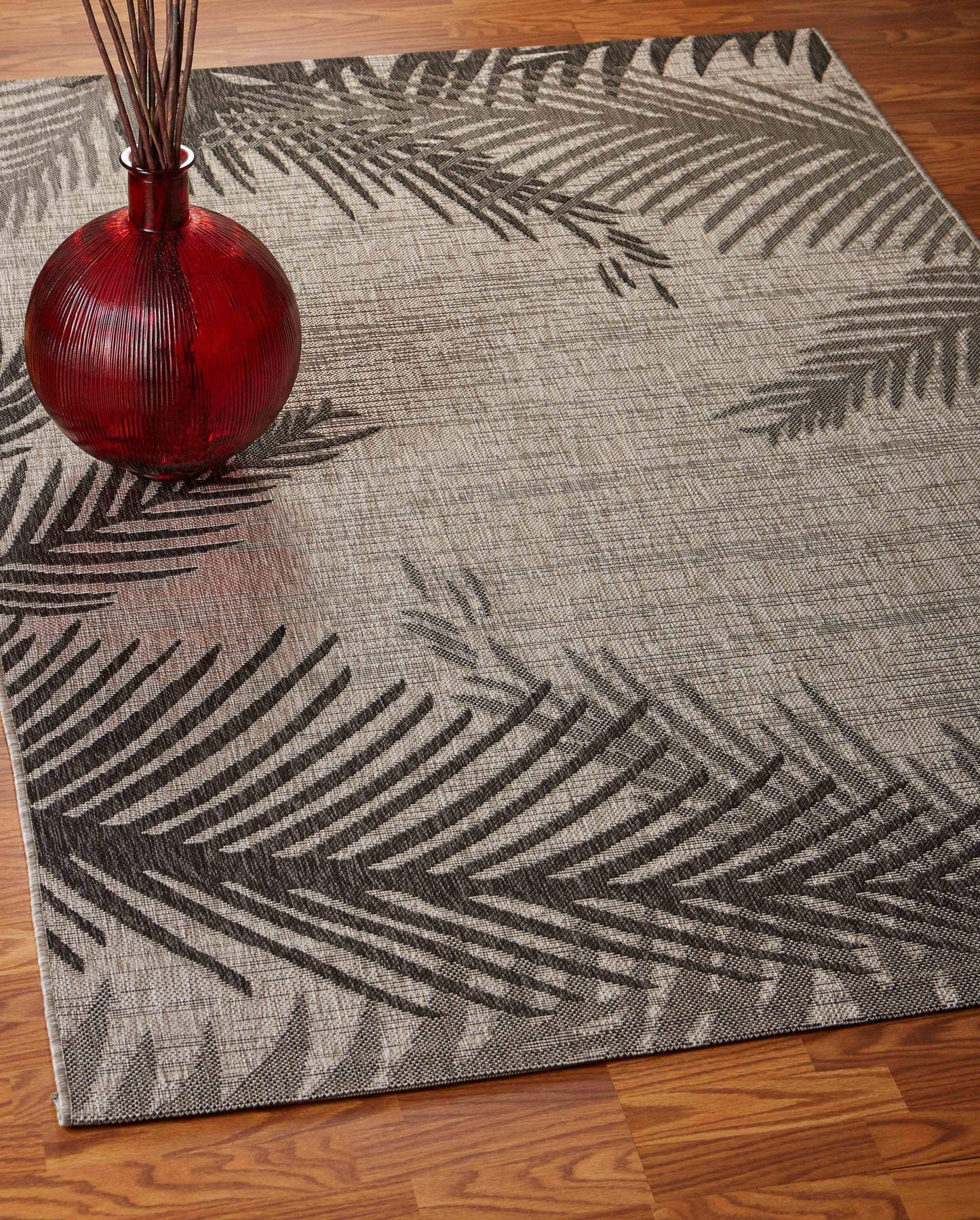 5' X 7' Beige Floral Indoor Outdoor Area Rug - Homeroots - Flyclothing LLC