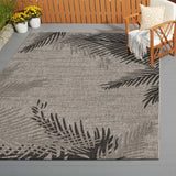 5' X 7' Beige Floral Indoor Outdoor Area Rug - Homeroots