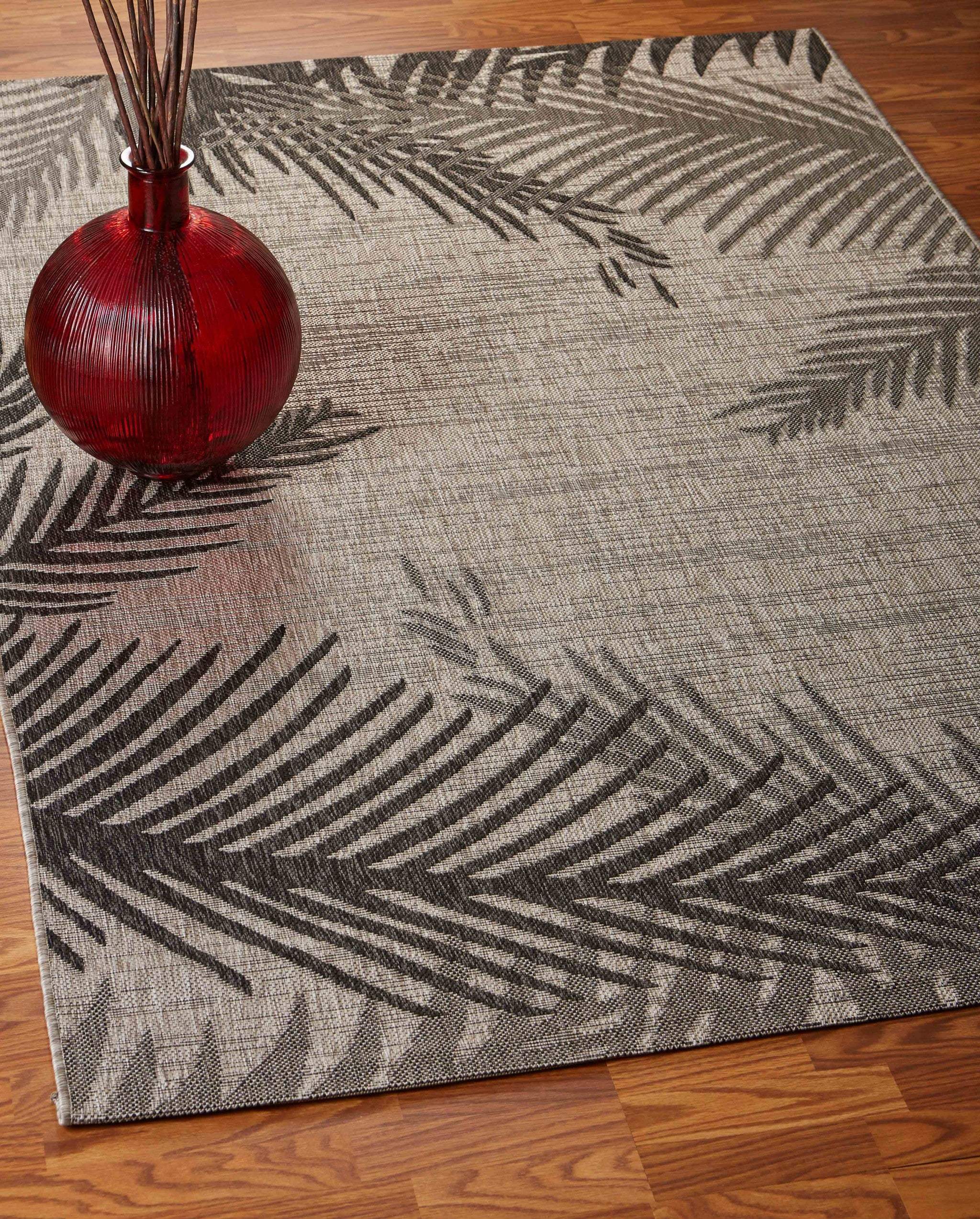 8' X 9' Beige Floral Indoor Outdoor Area Rug - Homeroots - Flyclothing LLC