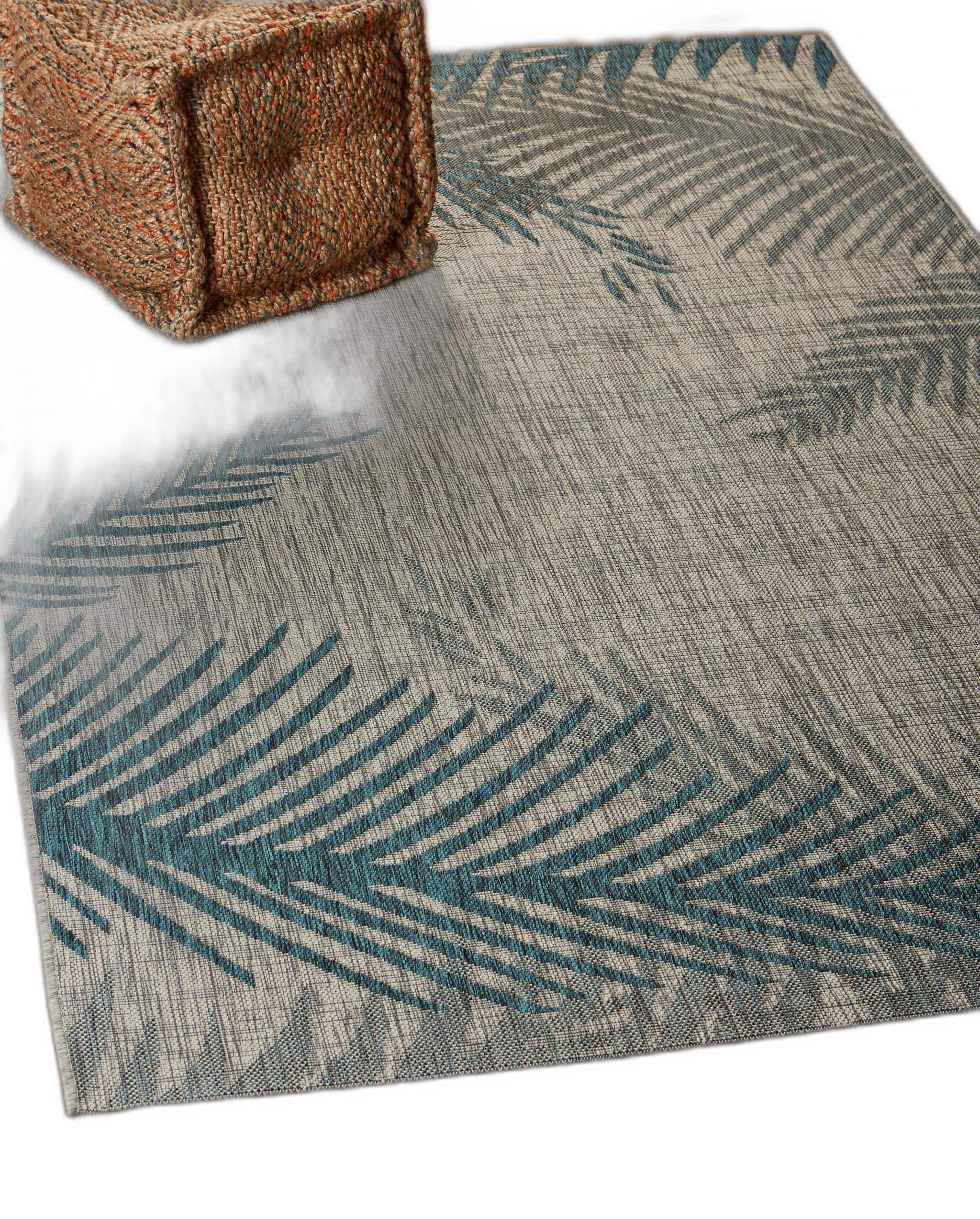 5' X 7' Gray Floral Indoor Outdoor Area Rug - Homeroots - Flyclothing LLC