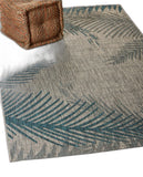 8' X 9' Gray Floral Indoor Outdoor Area Rug - Homeroots