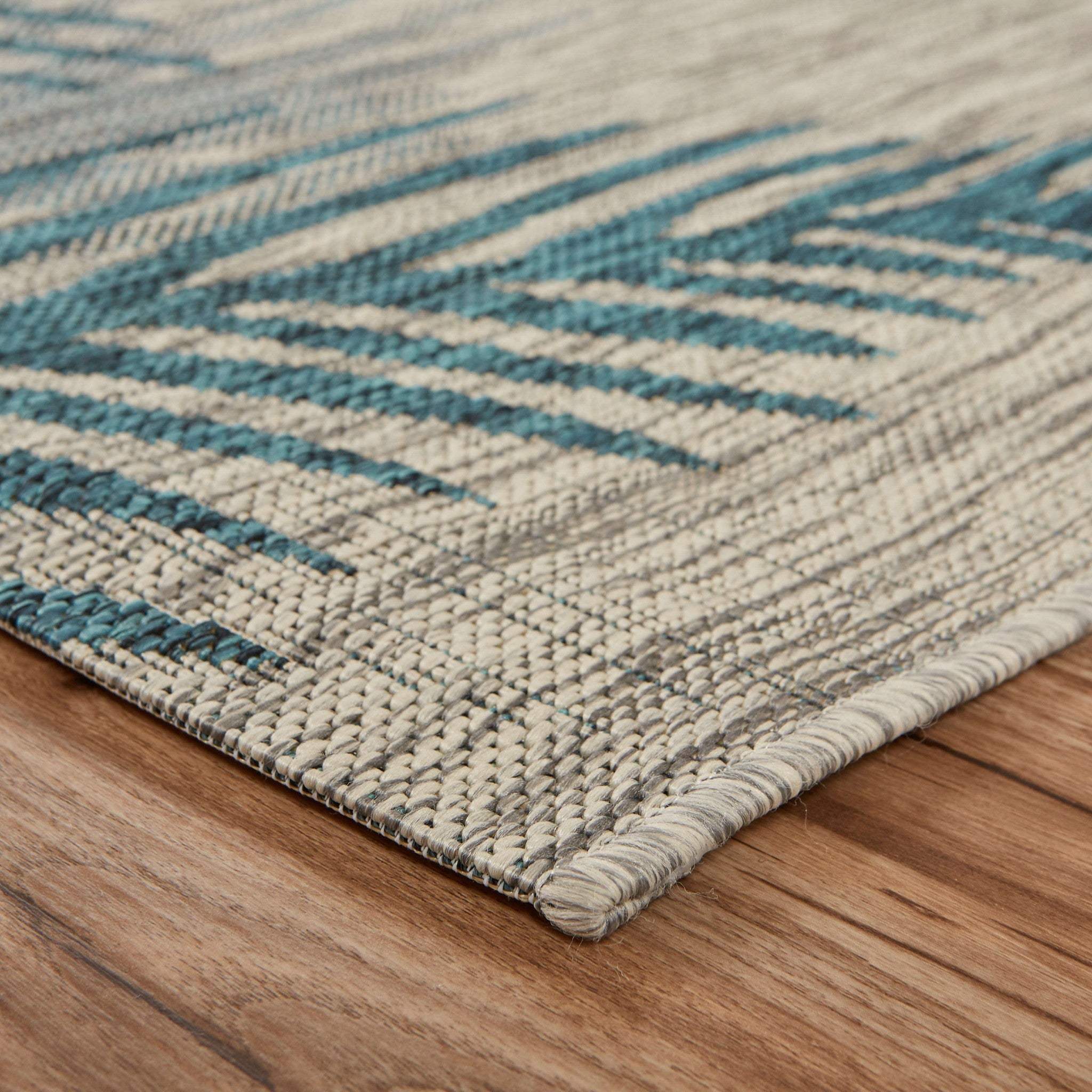 8' X 9' Gray Floral Indoor Outdoor Area Rug - Homeroots - Flyclothing LLC