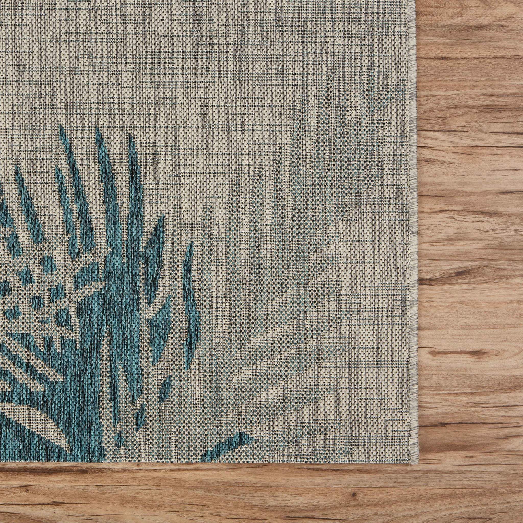 8' X 9' Gray Floral Indoor Outdoor Area Rug - Homeroots - Flyclothing LLC