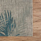 8' X 9' Gray Floral Indoor Outdoor Area Rug - Homeroots