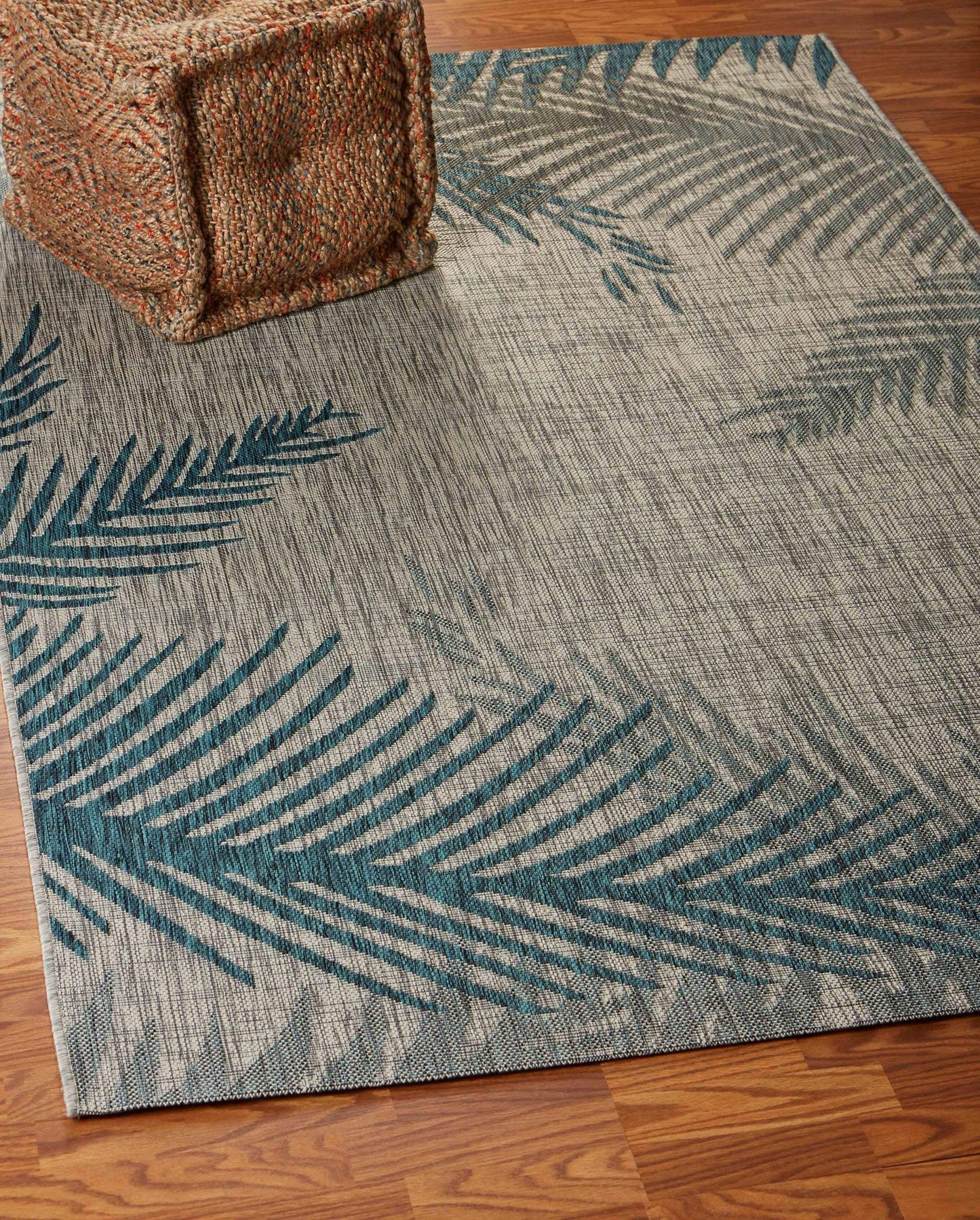 8' X 9' Gray Floral Indoor Outdoor Area Rug - Homeroots - Flyclothing LLC