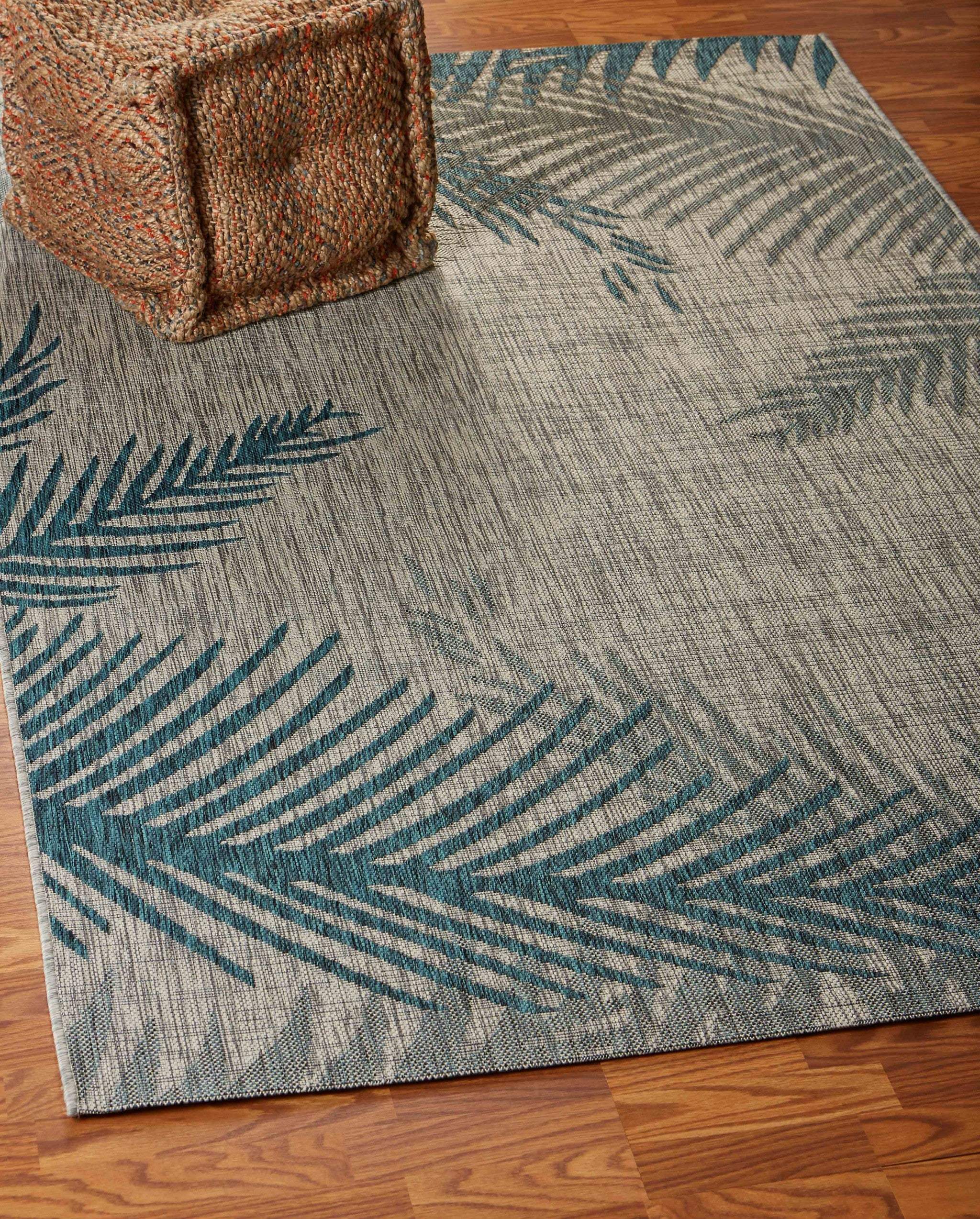 8' X 9' Gray Floral Indoor Outdoor Area Rug - Homeroots - Flyclothing LLC