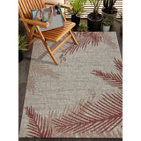 5' X 7' Beige Floral Indoor Outdoor Area Rug - Homeroots