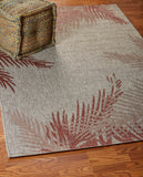 8' X 9' Beige Floral Indoor Outdoor Area Rug - Homeroots