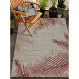 8' X 9' Beige Floral Indoor Outdoor Area Rug - Homeroots