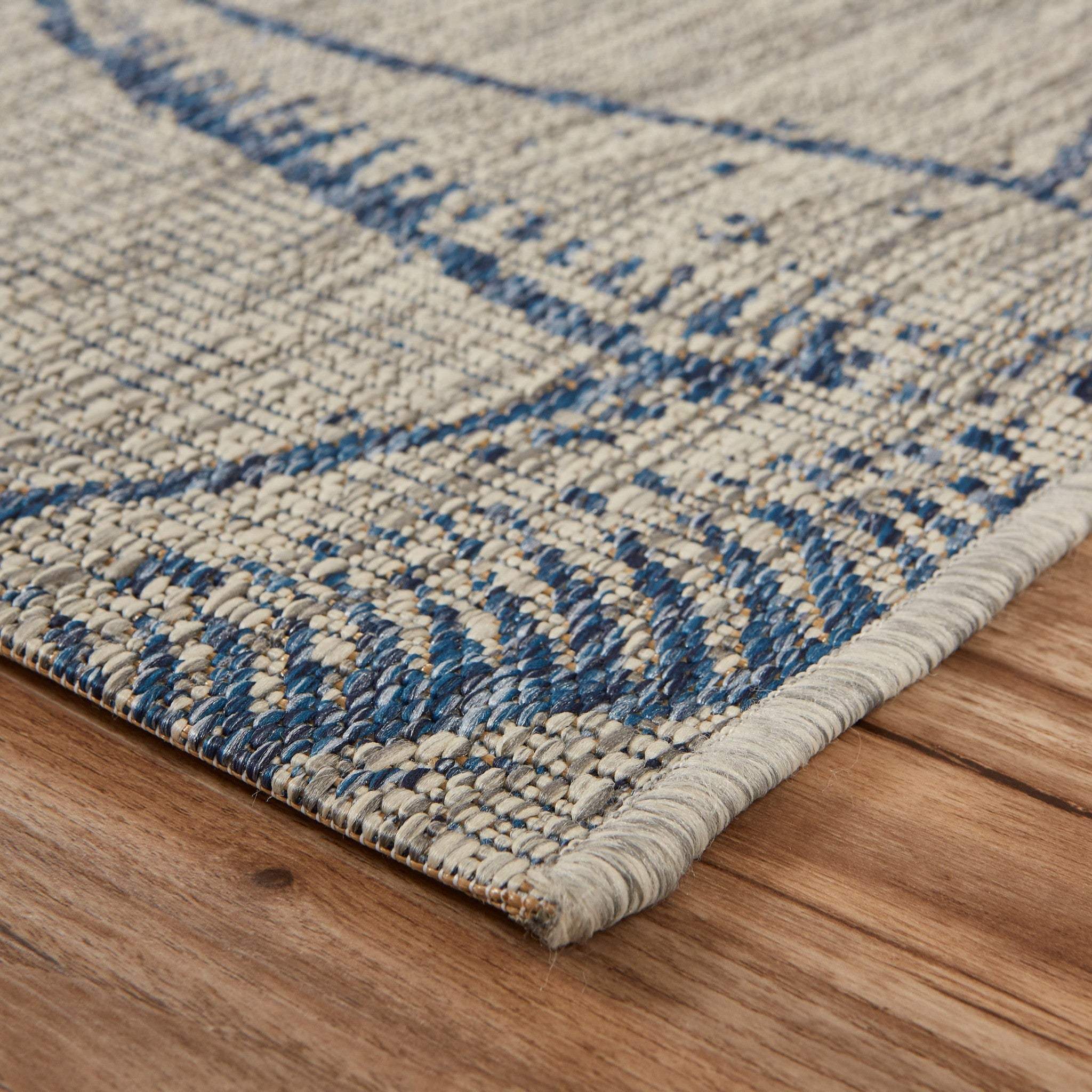 5' X 7' Blue And Gray Indoor Outdoor Area Rug - Homeroots - Flyclothing LLC