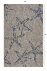 5' X 7' Blue And Gray Indoor Outdoor Area Rug - Homeroots - Flyclothing LLC