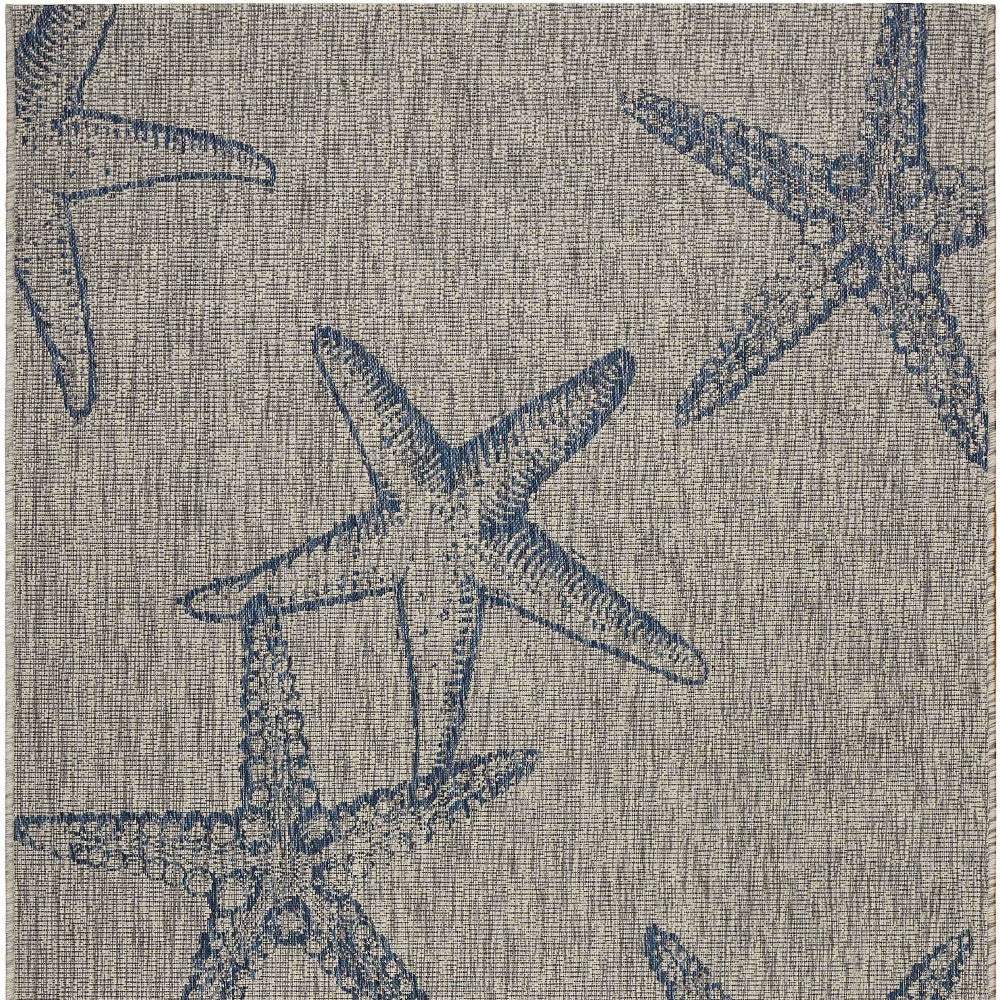 8' X 9' Blue And Gray Starfish Indoor Outdoor Area Rug - Homeroots - Flyclothing LLC