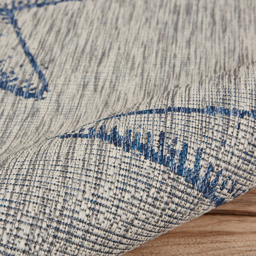 8' X 9' Blue And Gray Starfish Indoor Outdoor Area Rug - Homeroots - Flyclothing LLC