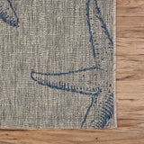 8' X 9' Blue And Gray Starfish Indoor Outdoor Area Rug - Homeroots - Flyclothing LLC